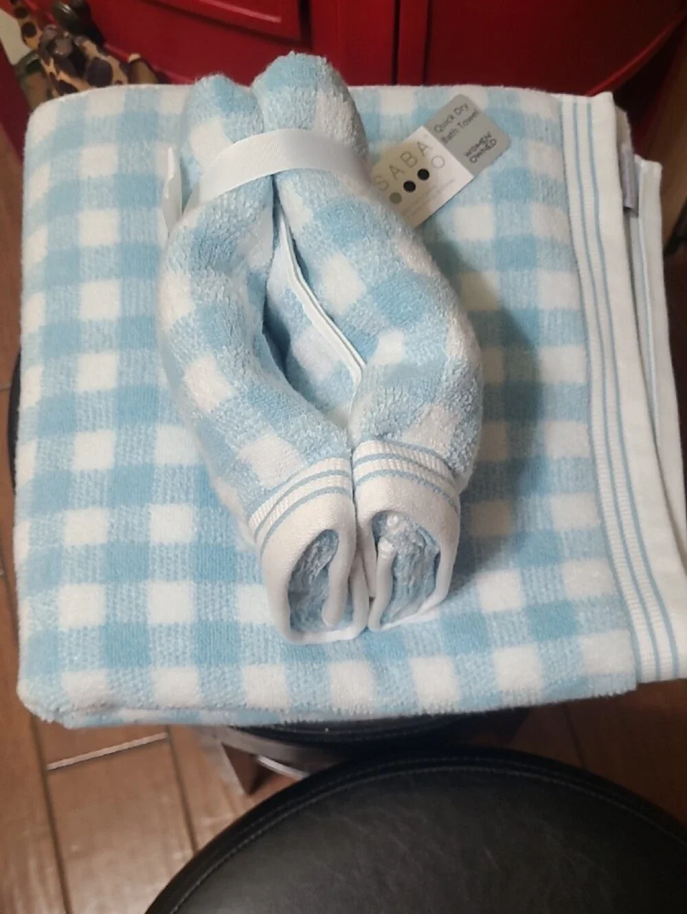 CASABA Gingham Bath Towel Set
